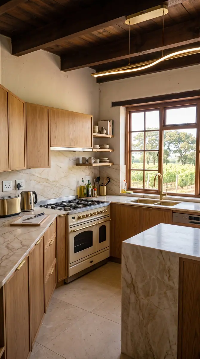The same kitchen from the corner the old units filled