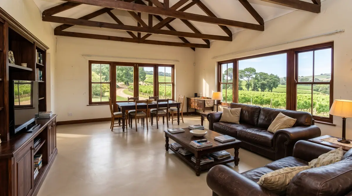 A tiled farmhouse floor replaced with a seamless finish, wall to wall
